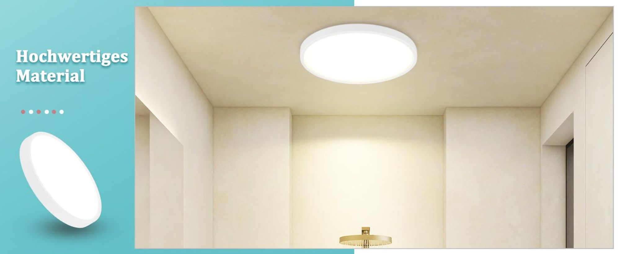 ZMH Stropní svítidlo LED Stropní svítidlo Ploché Neutrální bílé Stropní osvětlení Kulaté pro  ložnici kuchyň 18W 29,5 cm