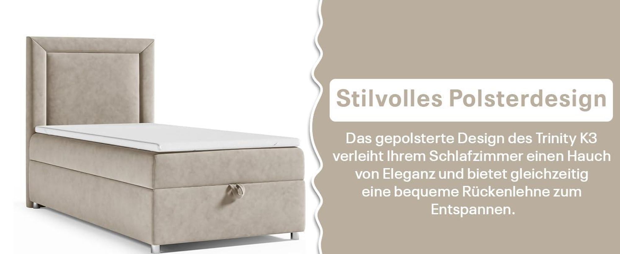 Boxspringbett mit Bettkasten Trinity K-3 SINGLE Bonellfederkern inkl. Topper, mit Lieferung, Aufbau & Entsorgung 80x200-BLAU