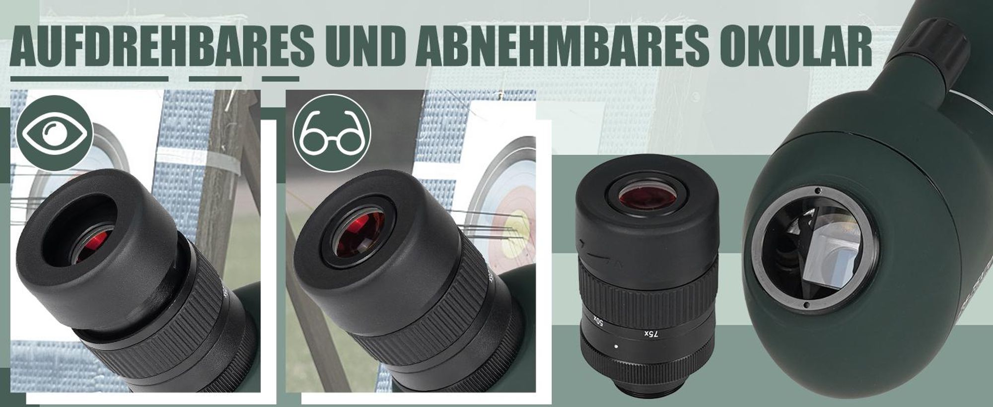 Svbony SV28PLUS Spektiv, Monokulares Teleskop, 25-75×70mm mit Kabellosem Controller, BAK4 A5 FMC Objektiv, für Vogelbeobachtung Bogenschießen