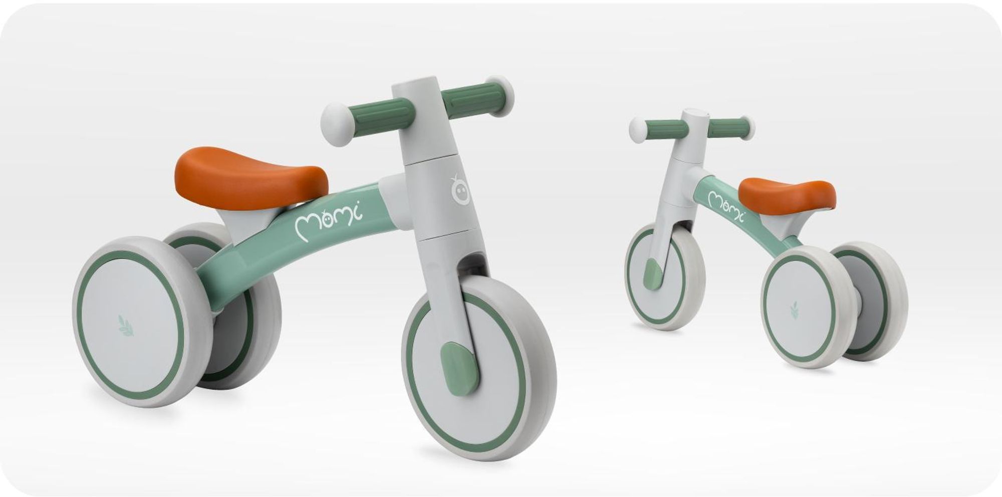 MoMi TEDI Laufrad Kinder Fahrrad - Leicht 1.35 KG, Dreirad ohne Pedal, 1-3 Jahre - Grün
