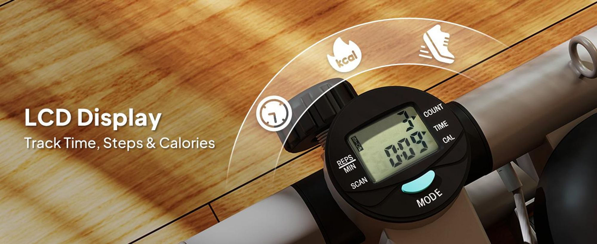 SPORTNOW Mini Stepper 2 w 1 do domu z wyświetlaczem LCD, Stepper domowy z linami treningowymi, Stepper z ruchomą osią góra-dół do treningu nóg/ramion do 100 kg, do ćwiczeń fitness w domu i biurze, szary