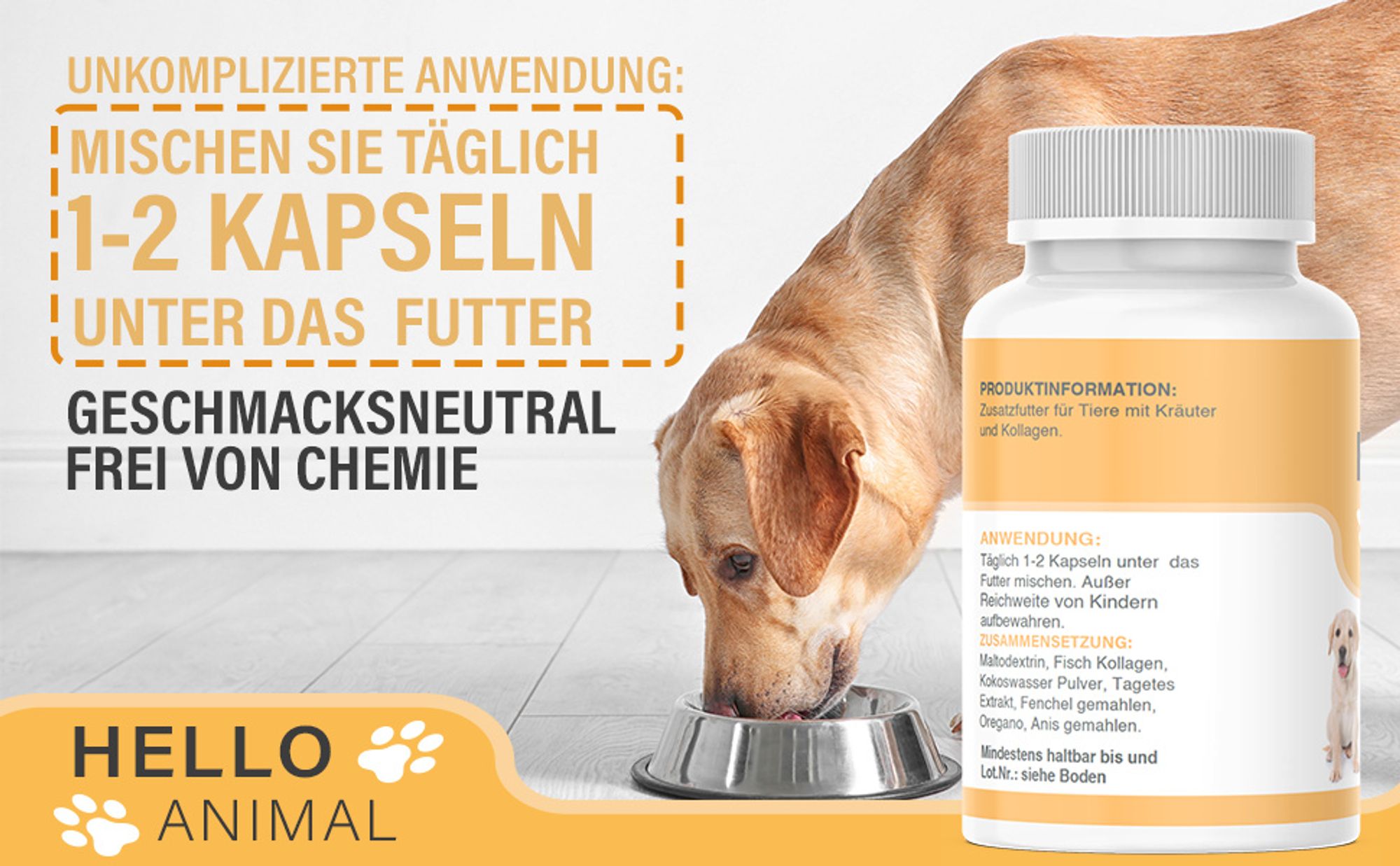 Hello Animal® Wurm Presslinge – Entwurmungskur – für Hunde, Katzen, Kaninchen und Geflügel – bei Wurmbefall – entwurmen - für Magen und Darm