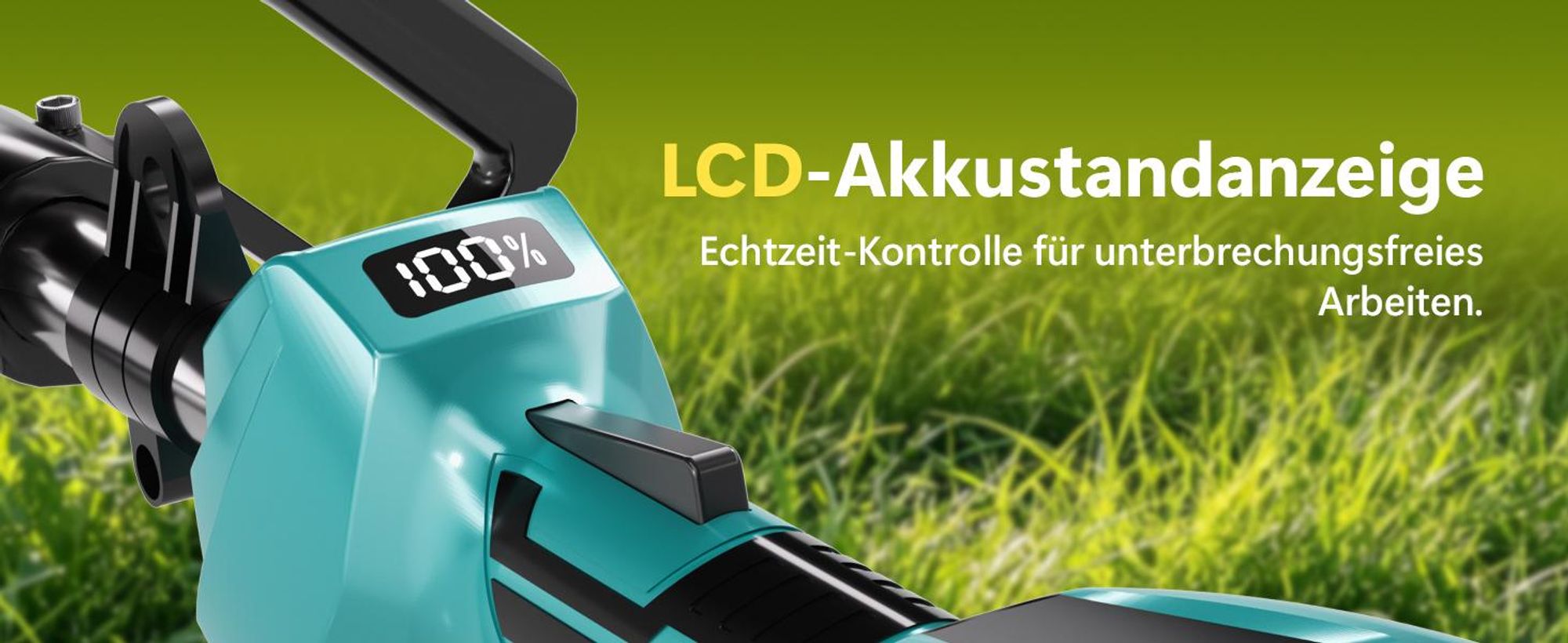 950W Akku Rasentrimmer mit 2×4000mAh 21V Akkus, 10 Zoll Schnittbreite, Bürstenloser Motor Freischneider mit Unkrautbürste & 4 in 1 Messern + Ladegerät