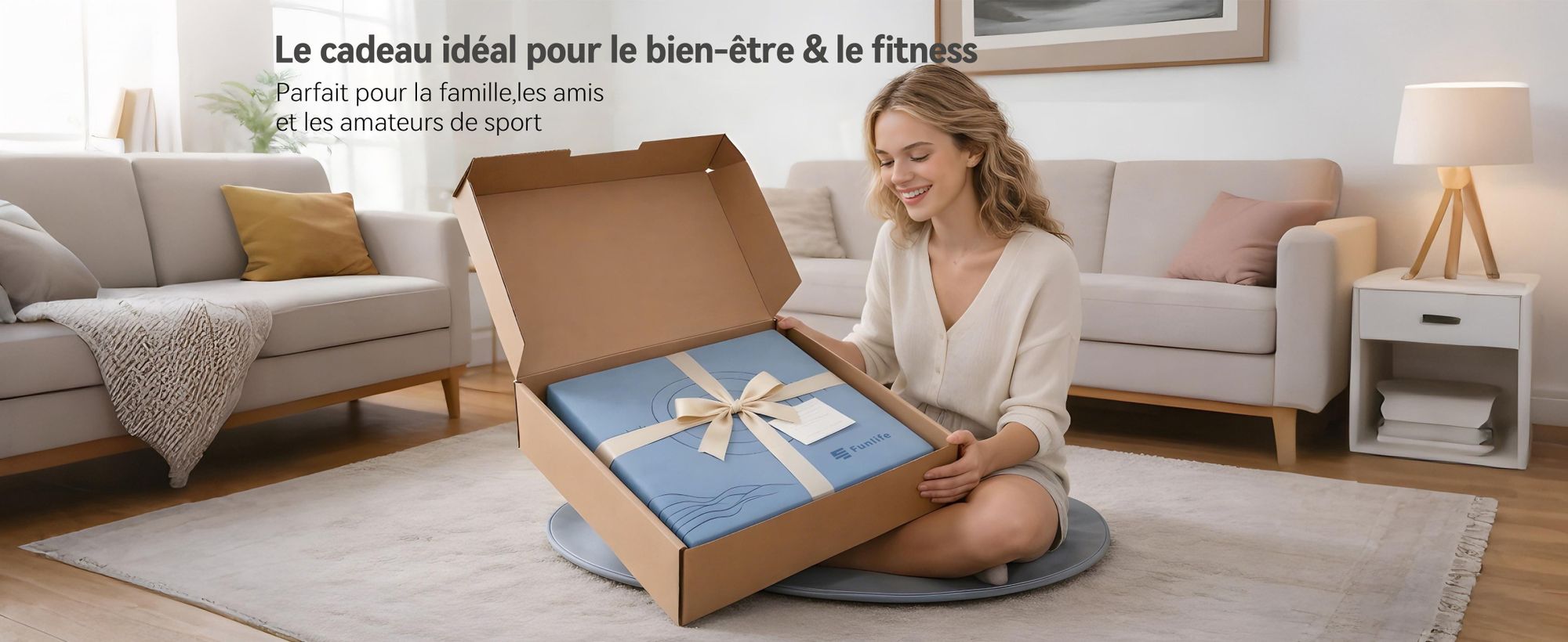FunLife Balance Pad 40x40x5 cm – Coussin d'équilibre pour l'entraînement du tronc, la coordination, l'équilibre et le yoga, jusqu'à 150 kg