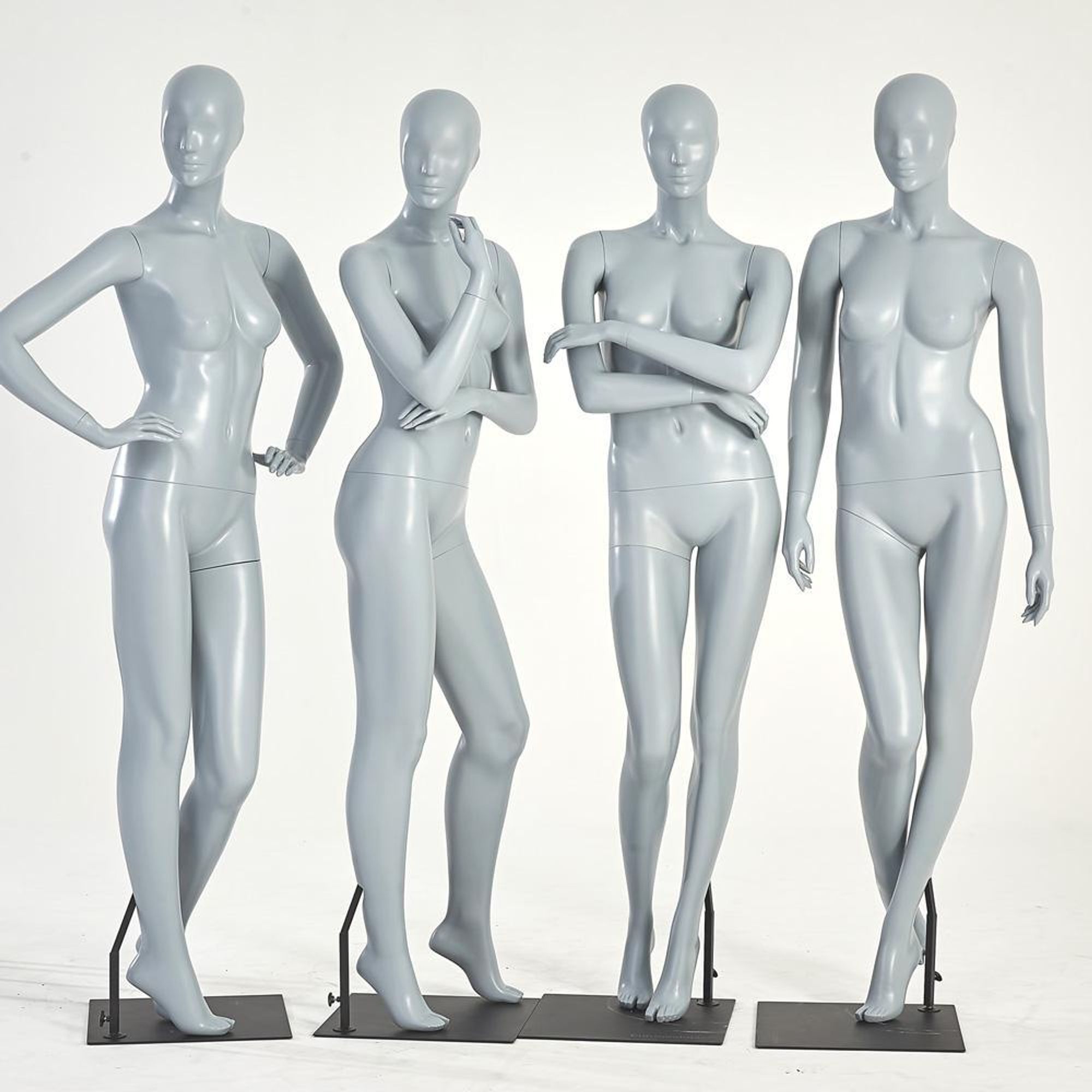 Eurotondisplay grau in Matt lackierte Schaufensterpuppen Damen und Herren