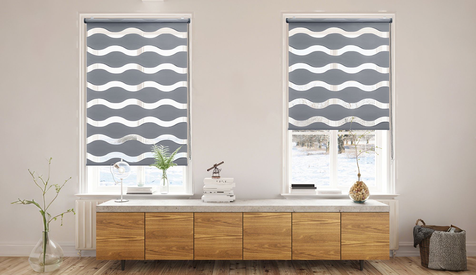 Doppelrollo Doppelrollo Wellen Duo-Rollo Klemmfix ohne Bohren Doppelrollo Welle 90x130cm Dunkelgrau