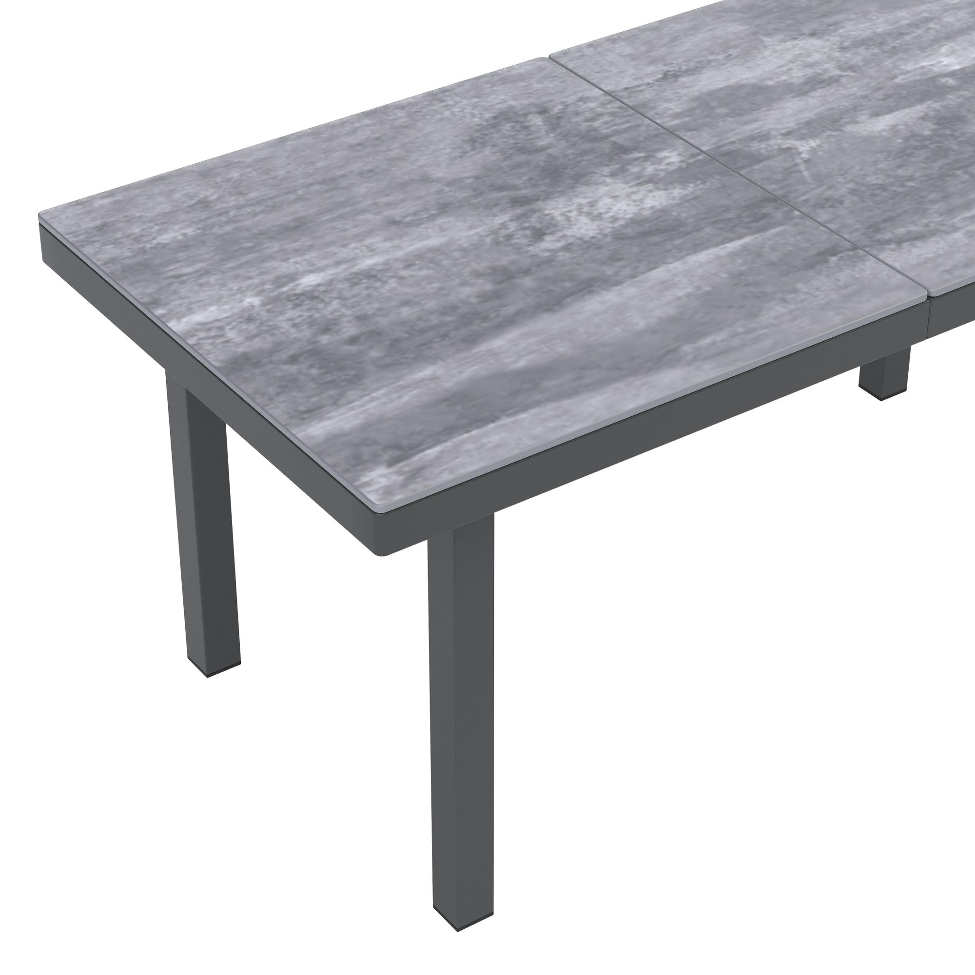 Flieks Gartenmöbel-Set 8 Sitzer, Ecksofa mit Bank und Esstisch, Gartenlounge-Set mit PE-Geflechtseil-Design, Gartengarnitur Sofagarnitur Grau