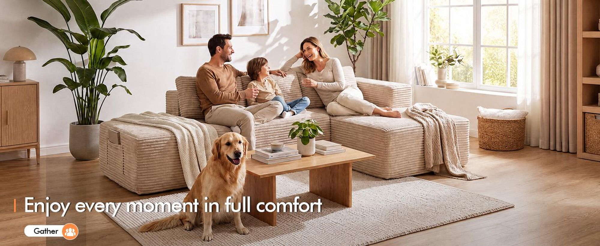 COMHOMA, narożna sofa z funkcją spania, 228 cm, obita tkaniną welurową. Modułowa sofa bez sprężyn, z podnóżkiem i metalową konstrukcją oparcia. Narożna sofa z funkcją spania, w kształcie litery L, z otwartą konstrukcją