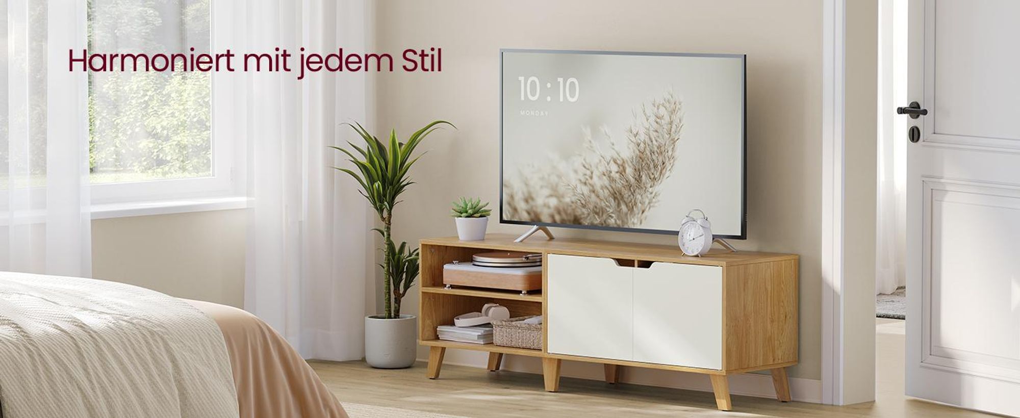 VASAGLE Lowboard TV-Schrank, Lange 140cm, für Fernseher bis zu 65 Zoll