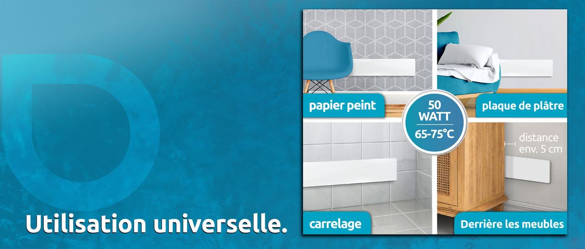 sDry - utilisable sur tous les murs.