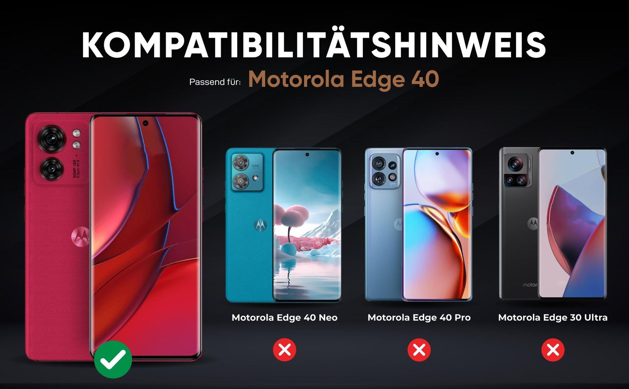 Kompatibilitätshinweise Hülle für Motorola Edge 40