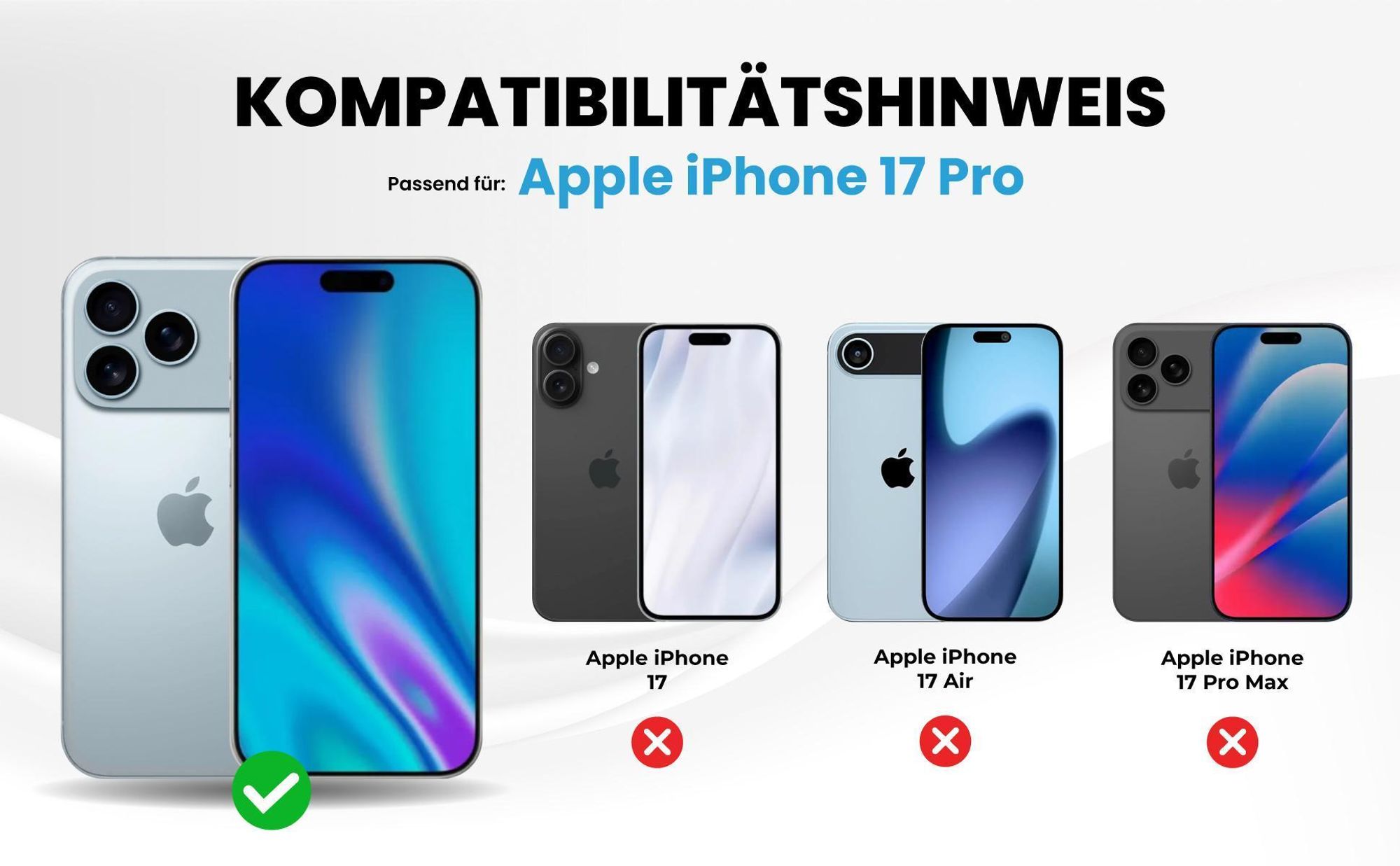 Kompatibilitätshinweise Hülle für Apple iPhone 17 Pro