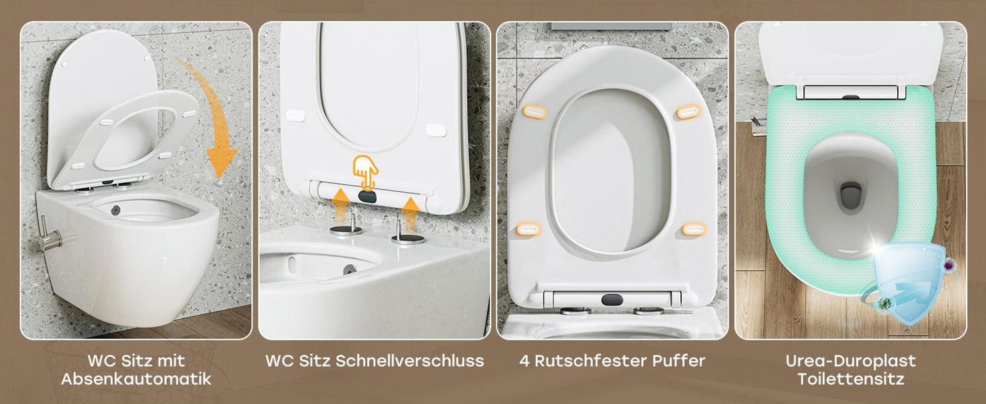 Hänge WC Toilette mit WC Sitz Absenkautomatik