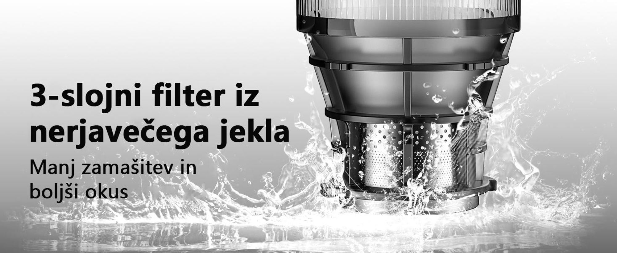 Pomalý odšťavňovač LINKChef SJ-052-EU-BL, objem 1,8 l, vhodný pro zeleninu a ovoce, trojitý filtrační systém, snadno se čistí - černý