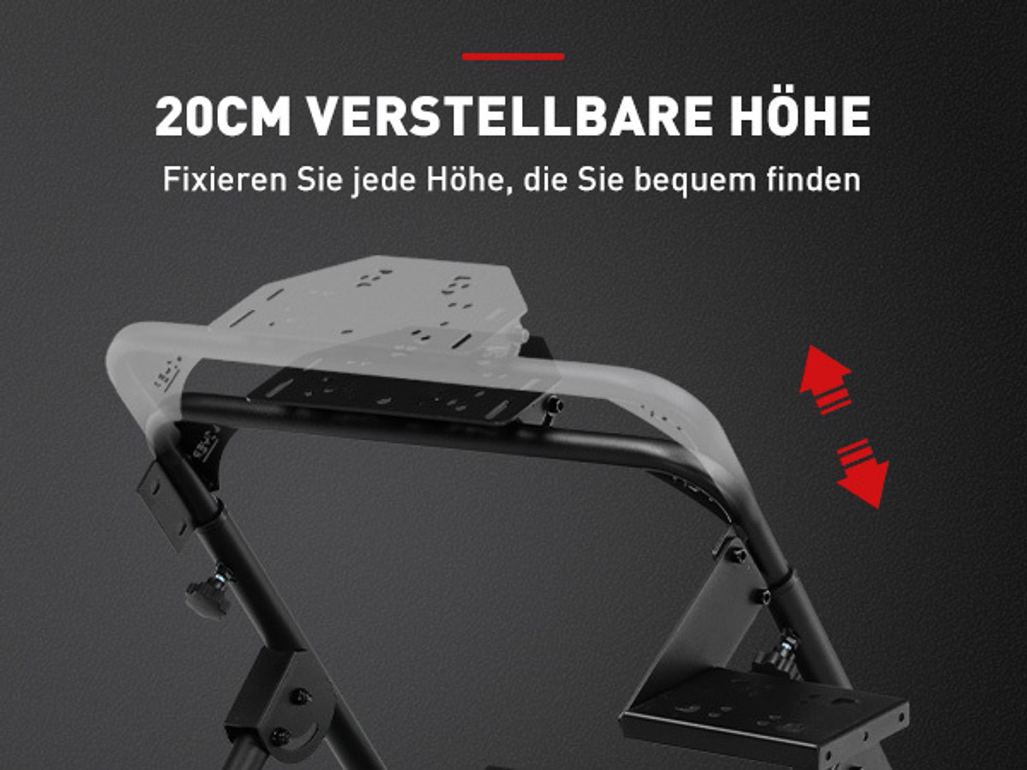 GTPLAYER Sim Racing Lenkradständer Gaming Wheel Stand für G920 G29 G25 G27 G923 T300RS mit Schalthebelhalterung, Höhen- und Winkelverstellung schwarz
