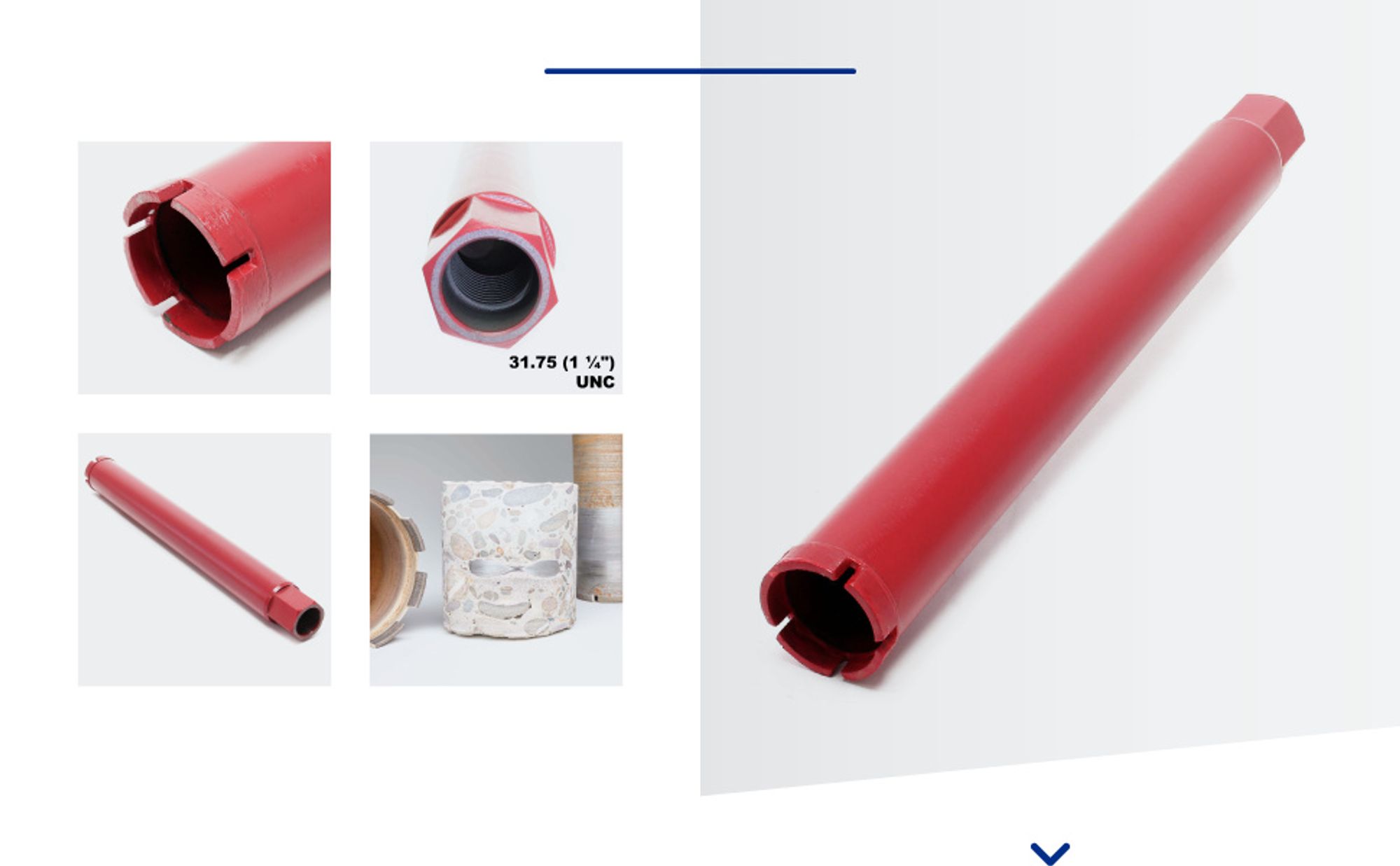 Wiltec Diamantbohrkrone ⌀51 mm 1 1/4 UNC 400 mm für Kernbohrgeräte, Kernbohrkrone aus Sintermetall, Nassbohrkrone, Trockenbohrkrone