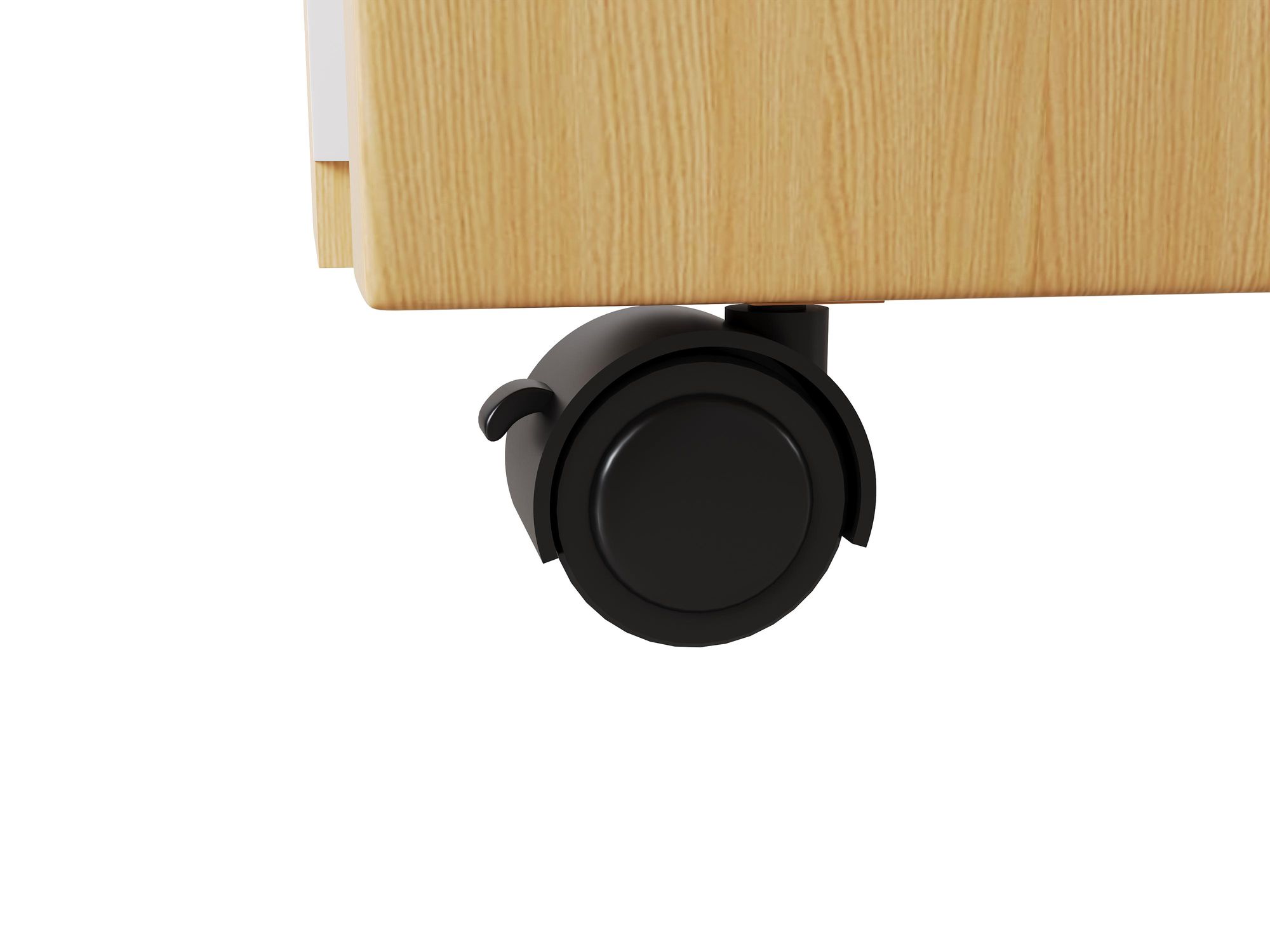 Merax Schreibtisch L-förmiger auf Rollen, mit 3 Schubladen, 2 Tür, 360° drehbar, Erweiterbarer Arbeitsplatte, Kommode, Computertisch, Weiß+Eiche