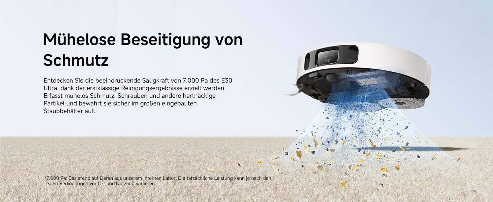 MOVA E30 Ultra Roboter-Staubsauger und Wischmopp, Automatische Entleerung und Selbstreinigung des Wischers,7000 Pa Saugleistung,10 mm Wischerlift