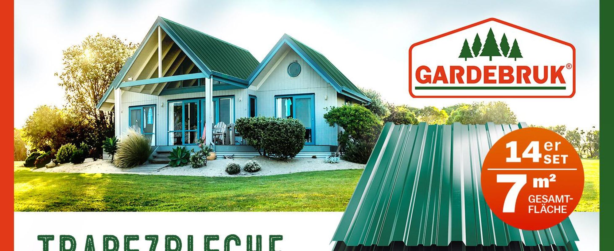 GARDEBRUK® 14x Trapezbech 110x46cm