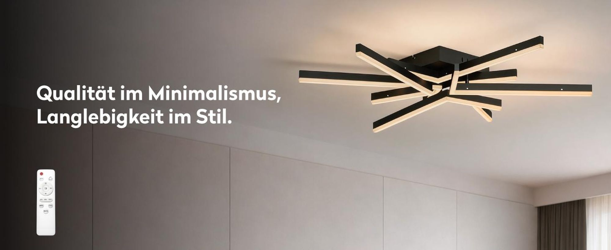 doporro LED Deckenleuchte 72W, 80 cm Deckenlampe für Wohnzimmer oder Küche, einstellbare Farbtemperatur 3000K/4200K/6400K, Sandschwarz Alivetta25038