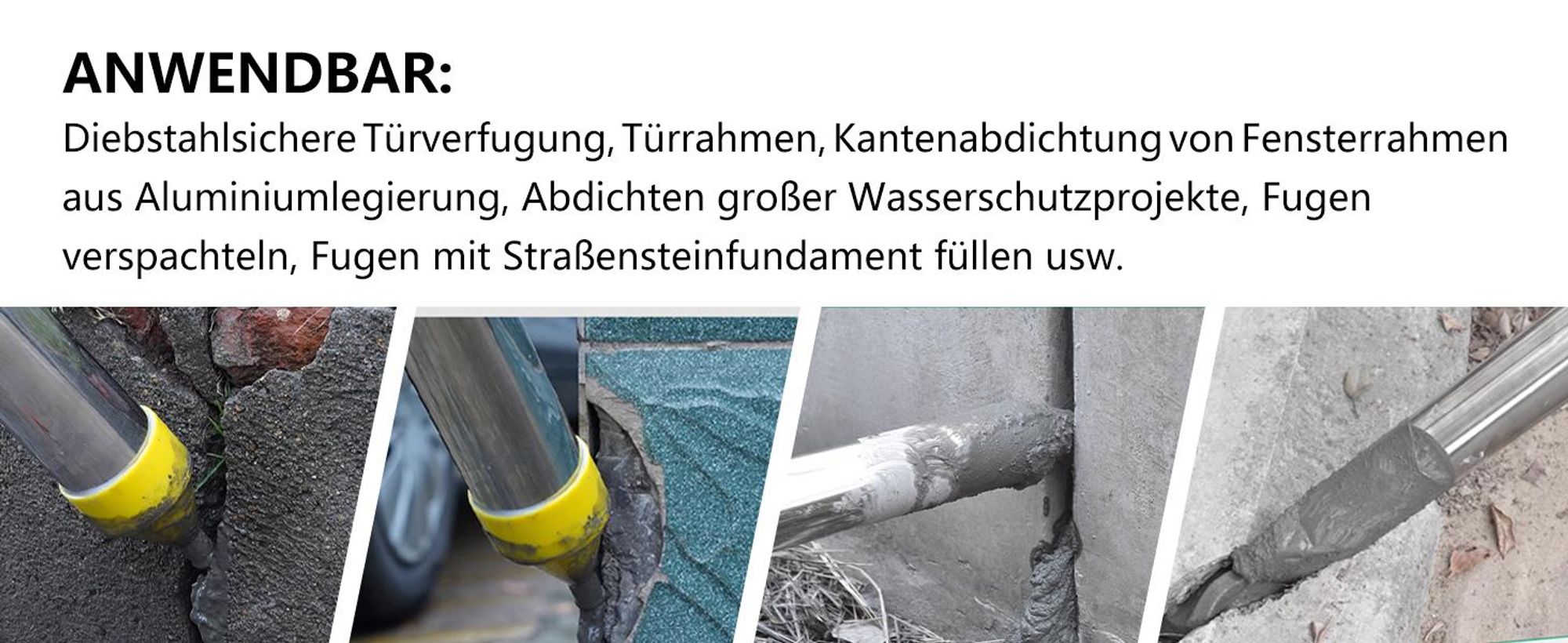 Fugenpistole für Mörtel, Edelstahl Mörtelspritze, Mörtelpresse für Fugenmassen Spachtel, Handmörtelpumpe, mit 5 Düsen