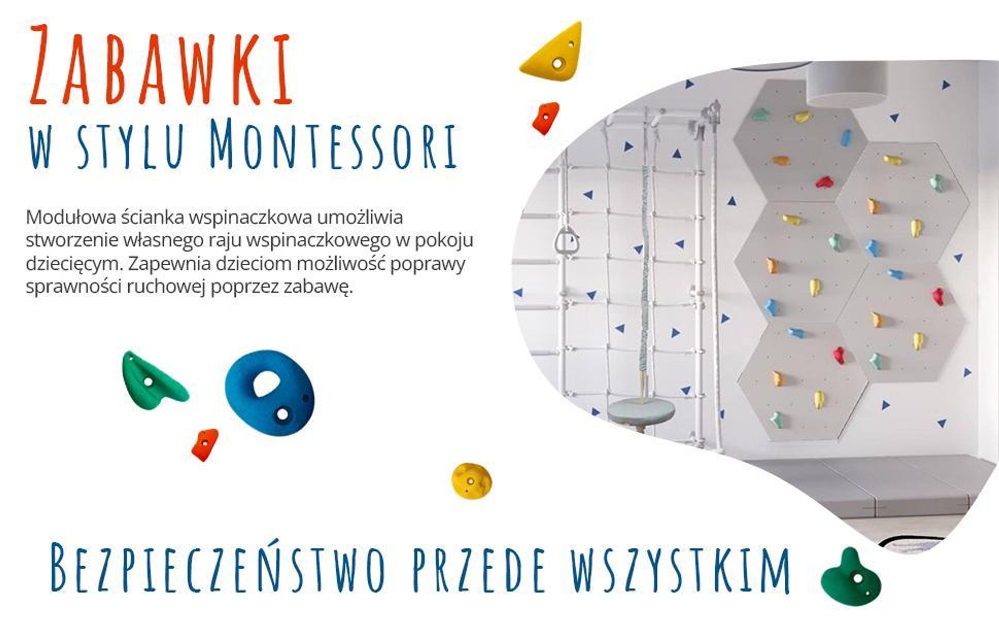 Create for you® – Ścianka Wspinaczkowa, 3x Panel 150 x 100 cm, 15 Szarych Chwytów