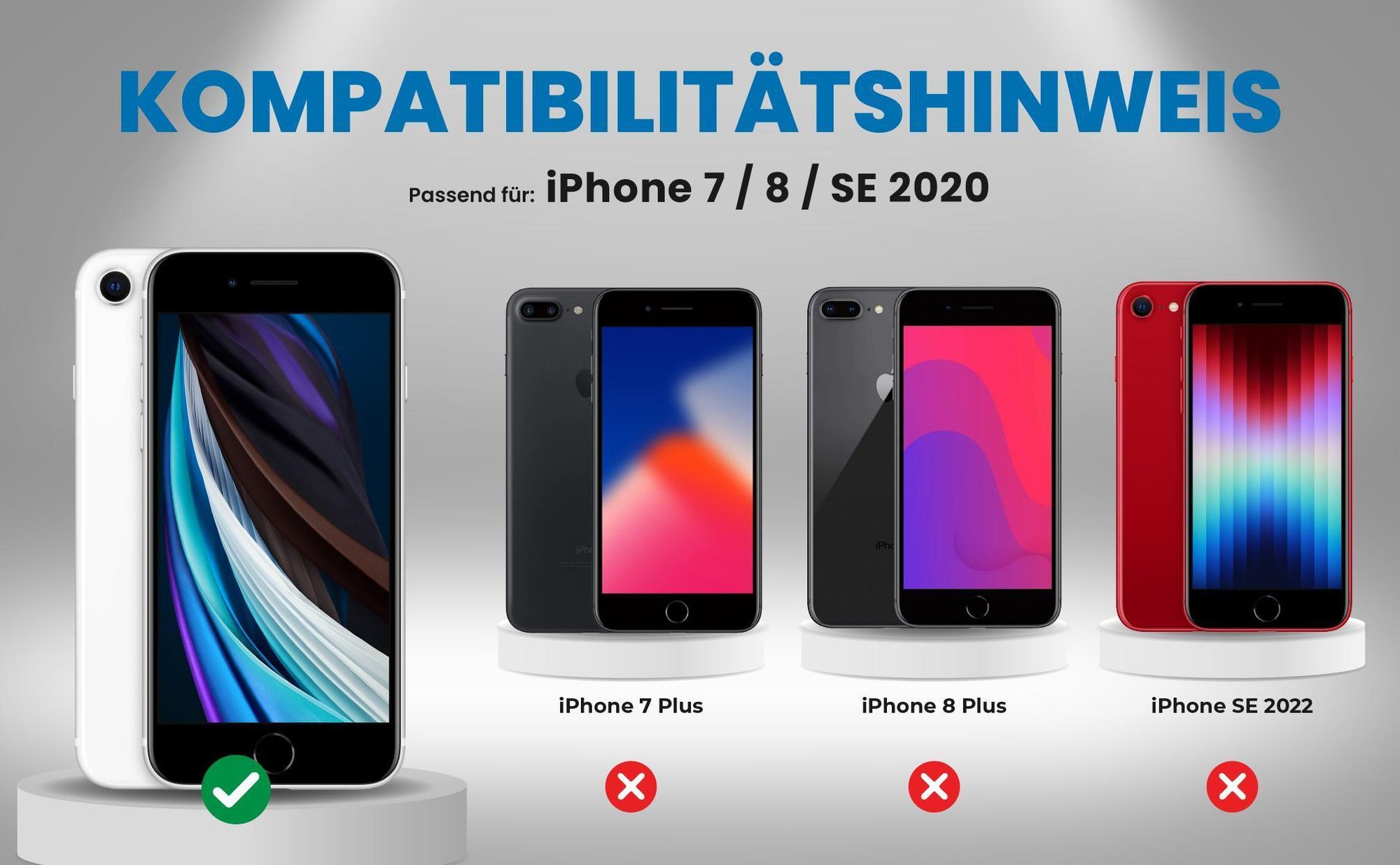 Kompatibilitätshinweise Hülle für Apple iPhone 7/8/SE 2020
