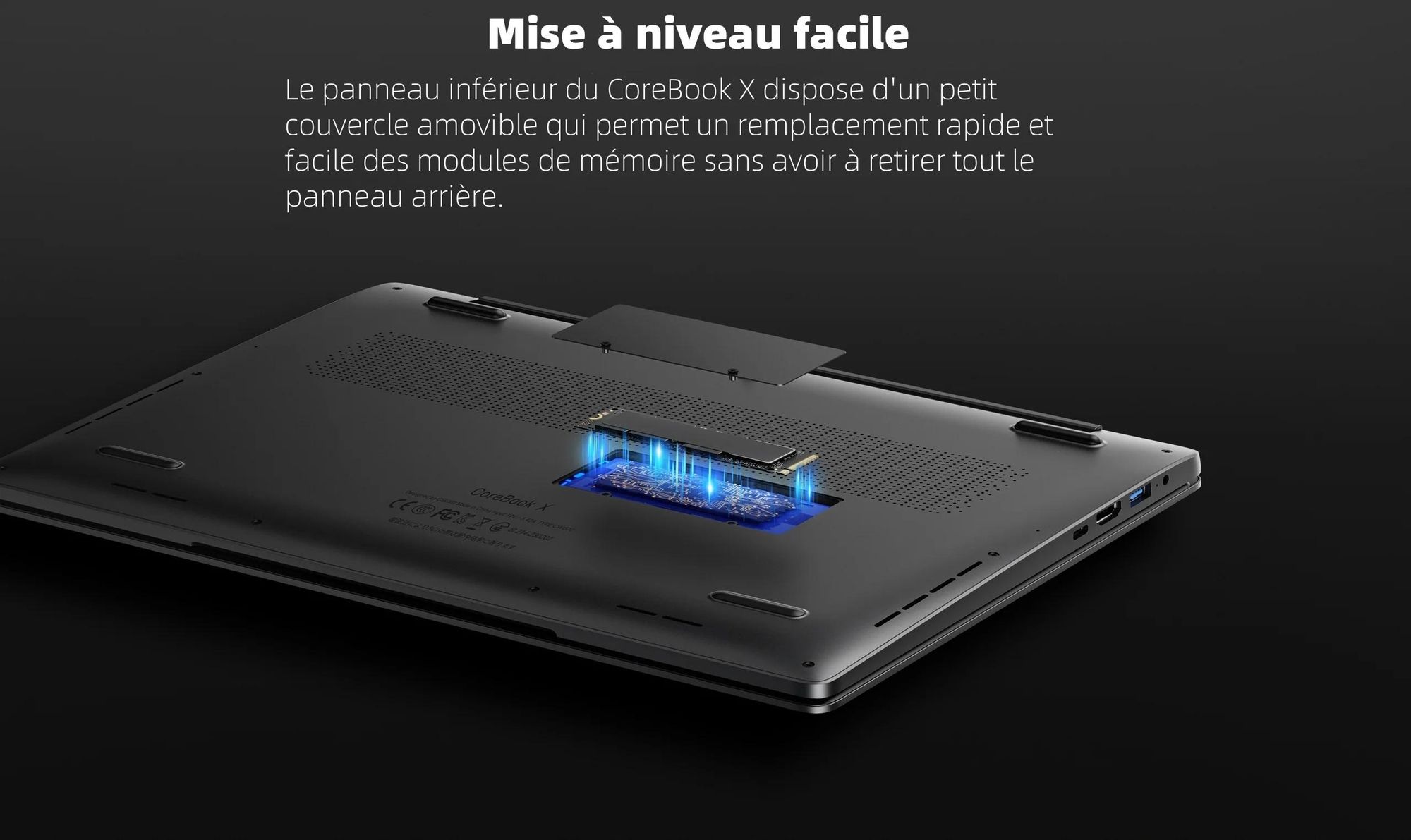 Ordinateur Portable CHUWI CoreBook X - Processeur Intel Core i3-1220P Écran 14" Windows 11 16+512G Batterie 4000mAh - Gris