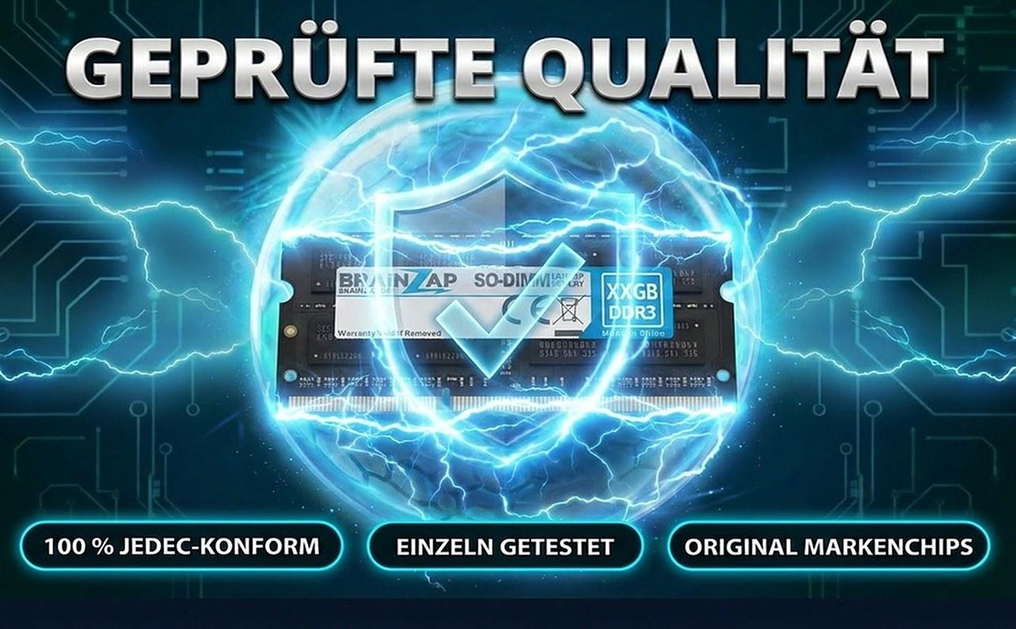 BRAINZAP 16GB DDR3 RAM SO-DIMM PC3L-12800S 2Rx8 1600 MHz 1.35V CL11 Notebook Laptop Arbeitsspeicher