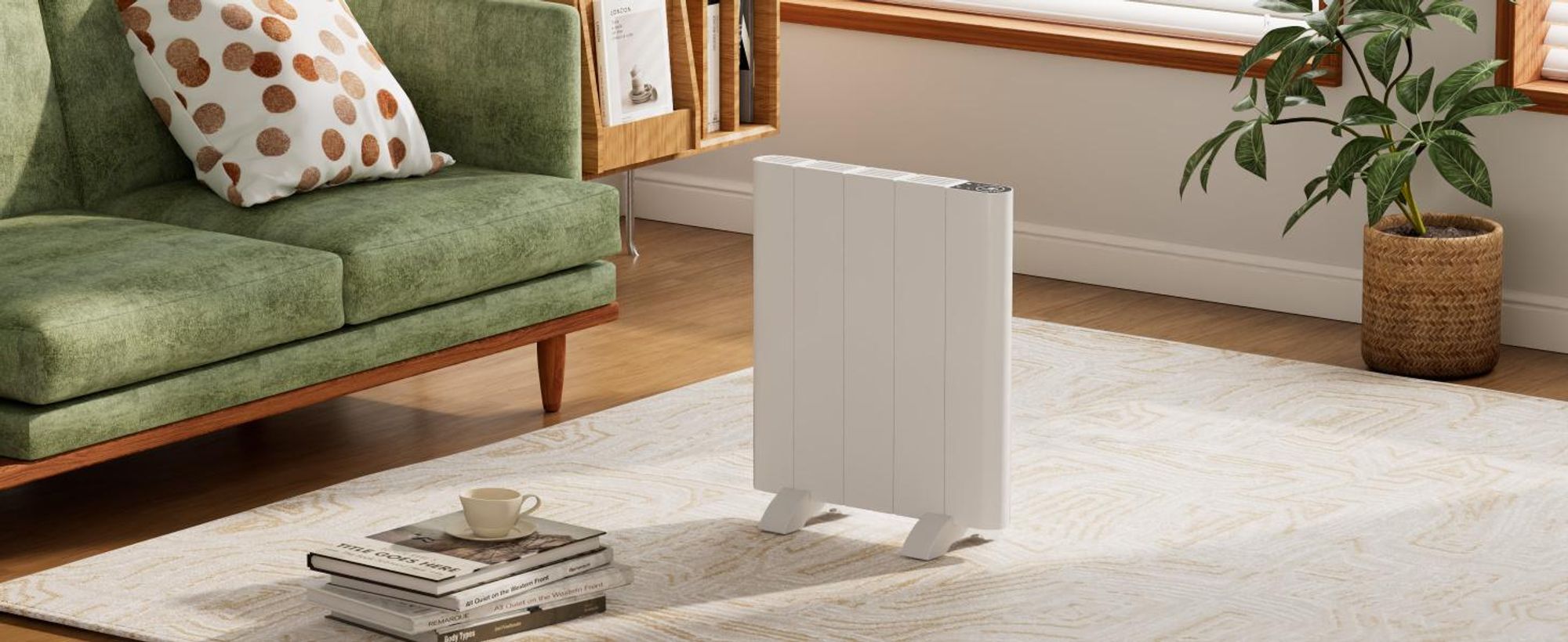 EMKE® Elektroheizung 700W Elektro Konvektor 453x500x60mm mit WIFI und Alexa-Sprachsteuerung, Standgerät & Wandmontage Elektroheizkörper ohne Heizstab