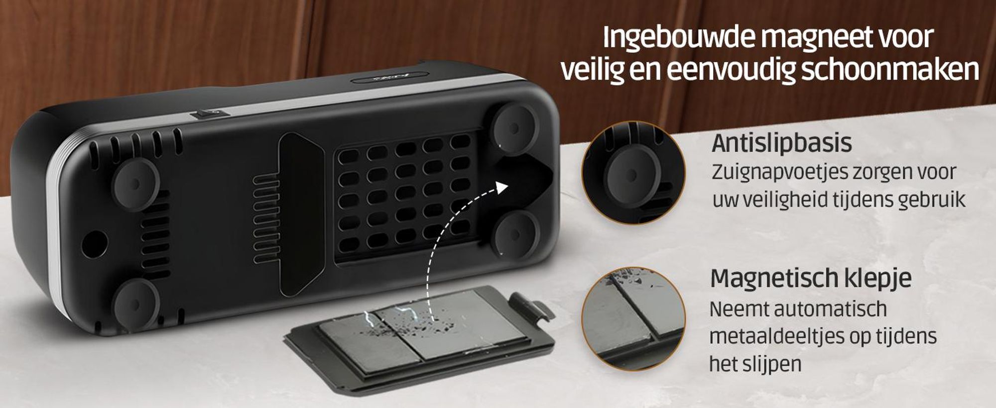 Olvy Elektrische messenverscherper PRO, Professionele diamanten messenverscherper, Schaar- en messen slijpmachine