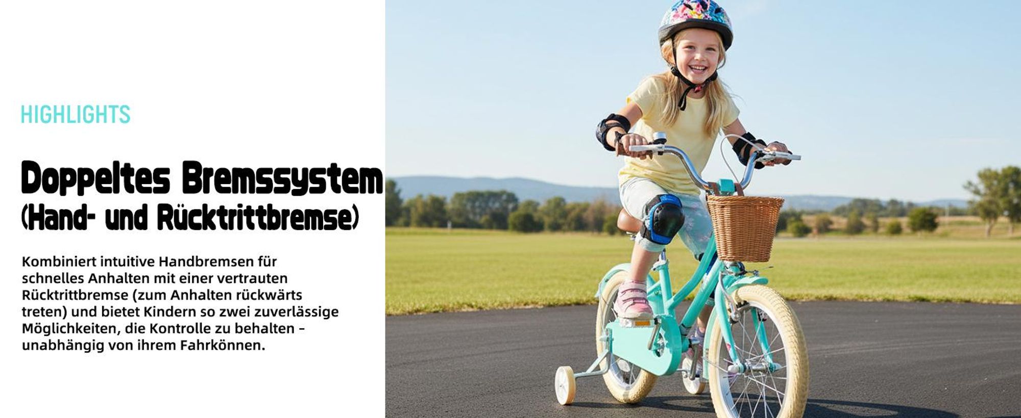 KEANO Prinzessin Kinderfahrrad für Mädchen in 12,16,20 Zoll, mit Weidenkorb, Doppelbremse sowie Kettenschutz