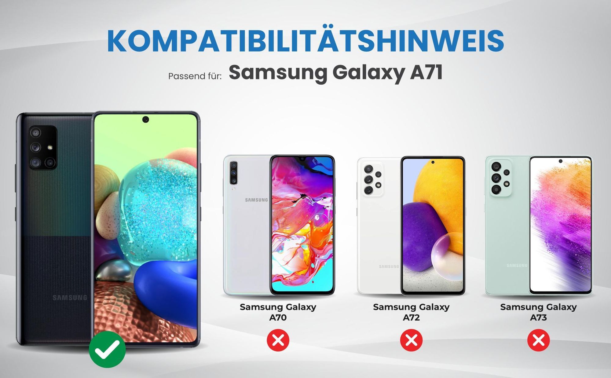 Kompatibilitätshinweise Hülle für Samsung Galaxy A71
