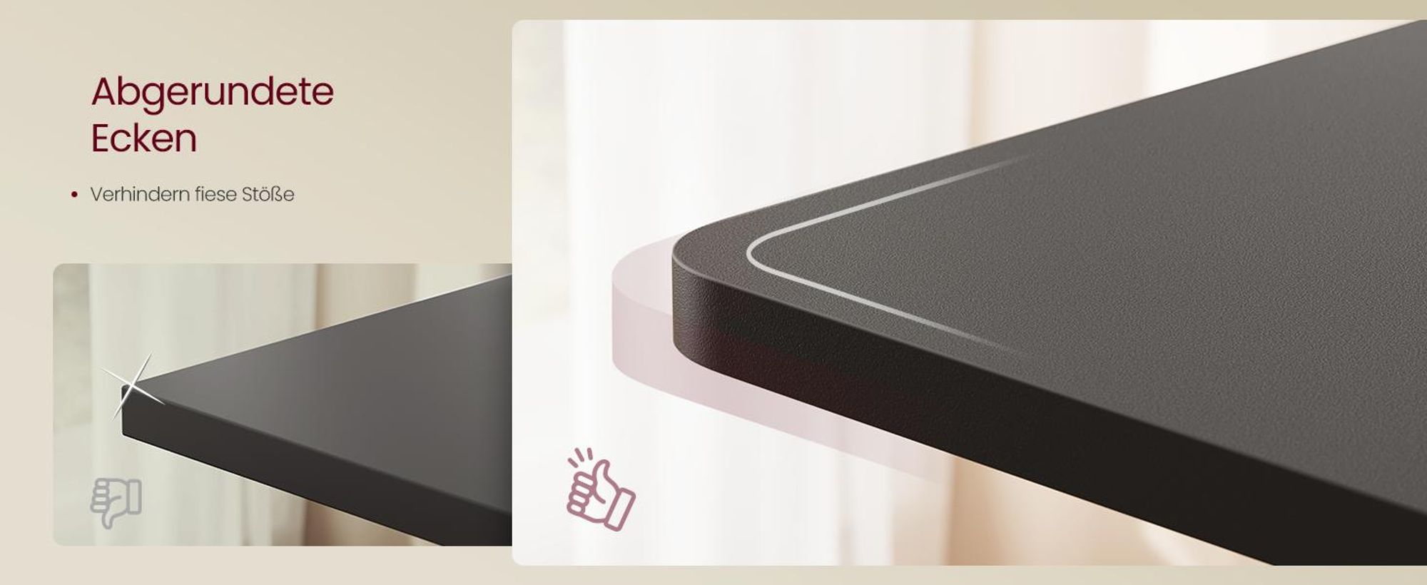 VASAGLE Elektrisch verstellbarer Stehtisch, Memory-Funktion mit 4 Höhen, Schreibtisch für Home Office, 120 x 60 cm, schwarz