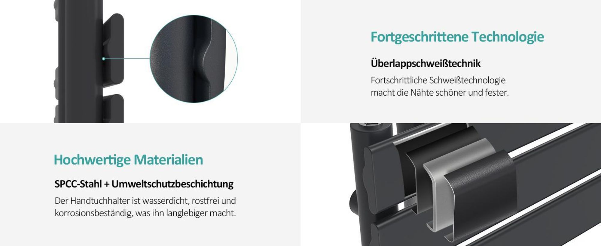 EMKE Handtuchtrockner Elektrisch Asymmetrie Badheizkörper mit Timing Thermostat Handtuchwärmer 762 x 600mm Anthrazit Handtuchhalter Heizkörper mit 400W Heizstab