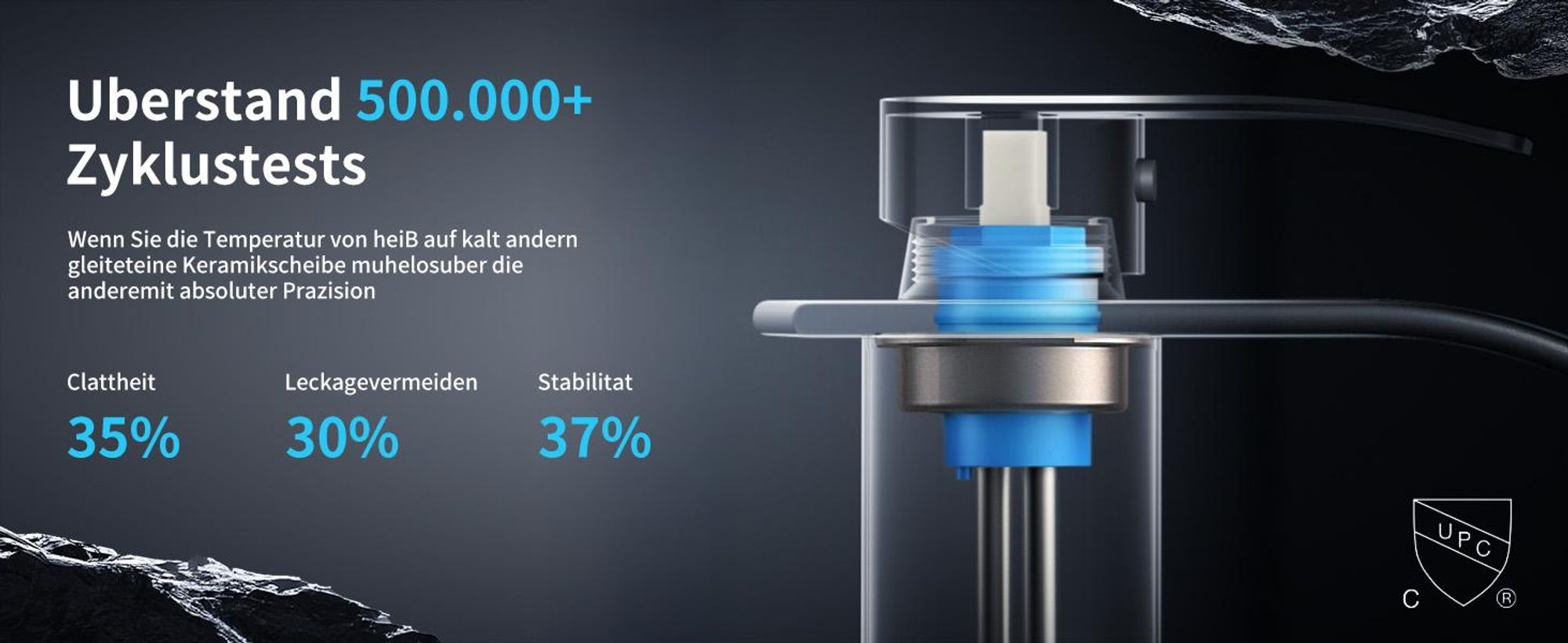 Homelody Wasserhahn Bad, Waschtischarmatur 304 Edelstahl, Waschbecken Armaturen Mischbatterie für Badezimmer Waschbecken handwaschbecken, Verchromt