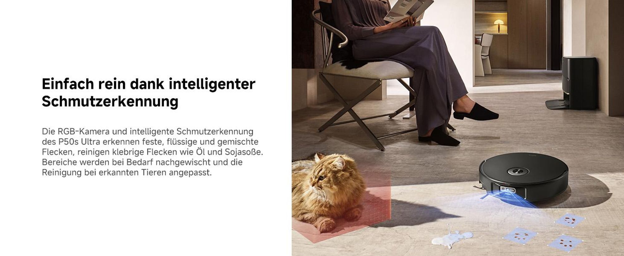 MOVA P50s Ultra Saug- und Wischroboter 24.000 Pa, Auto-Absaugstation, StepMaster, Dual-LiDAR, mit 1L Extra Reinigungsflüssigkeit