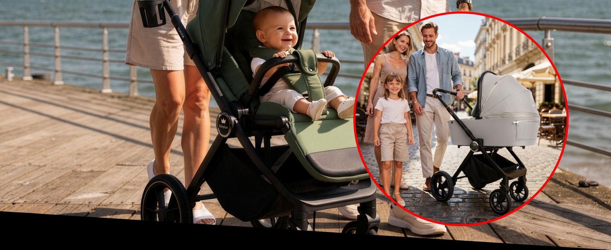 BabyLux® Kočík 3v1 Set GAVIA, Skladací, Sada Lahkých Kombinovaných Kočíkov Vrátane Vaničky na Kúpanie, športovej Sedačky, Autosedačky I-Size a ďalšieho Príslušenstva, 4 Polohy Sklonu, 0–22 kg