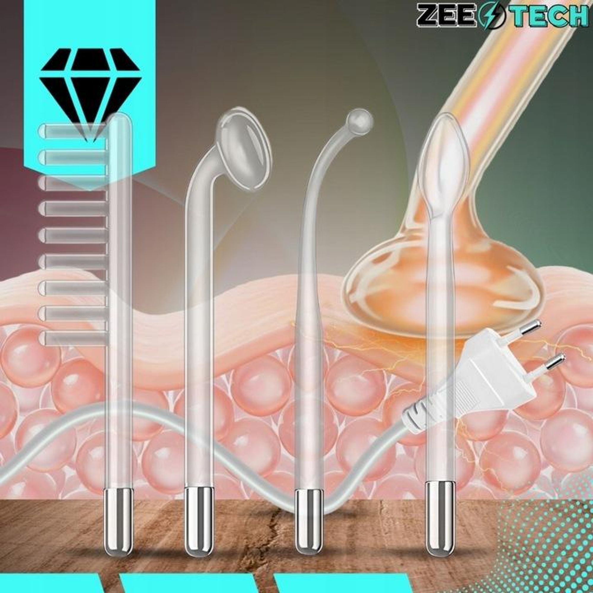 Darsonval Gerät Derma Wand LZ006A – 4 Elektroden – Hautpflege