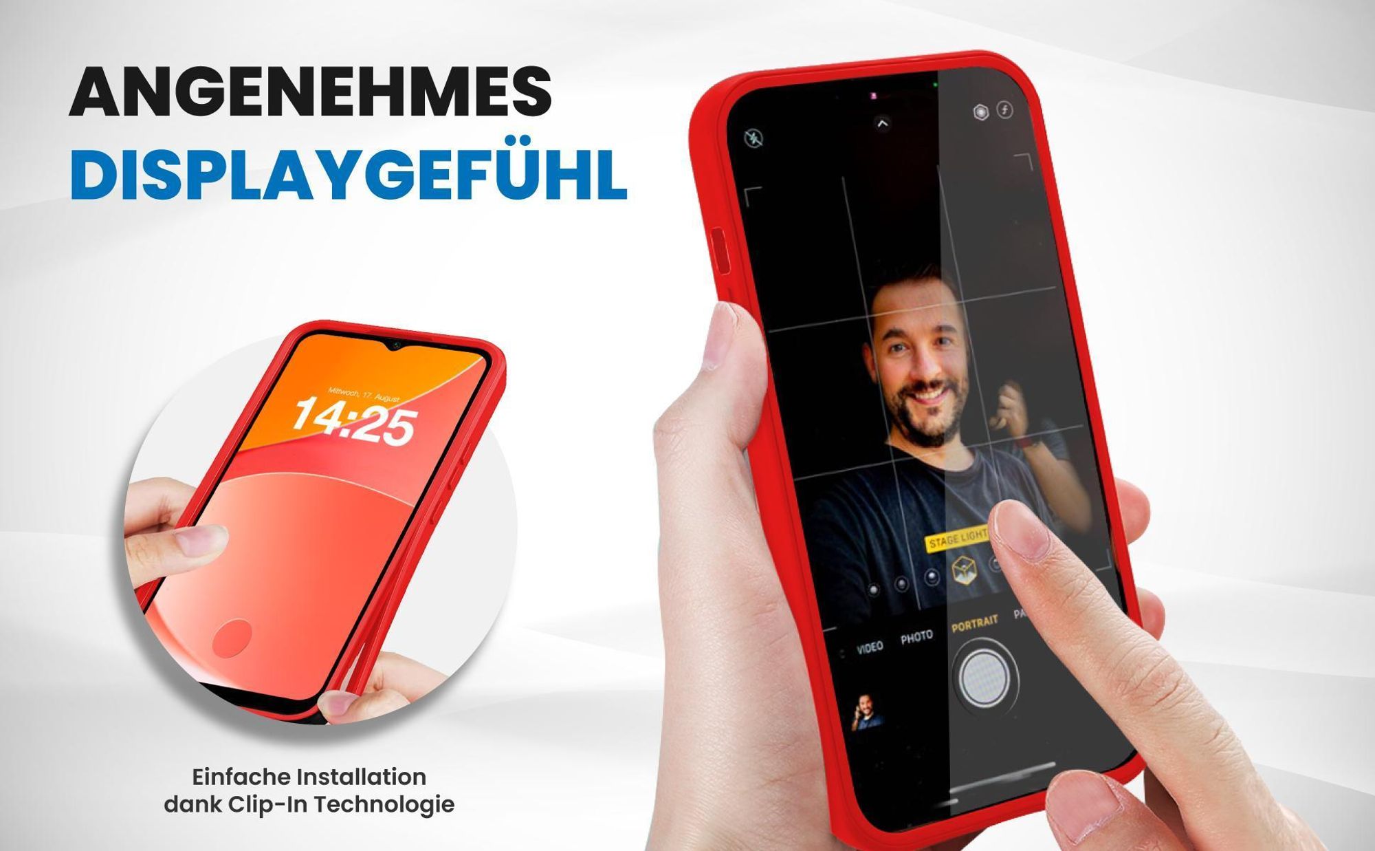 Rote Rundum Schutz Hülle für Samsung Galaxy A52 / A52 5G / A52s 5G mit Touchsensibilität