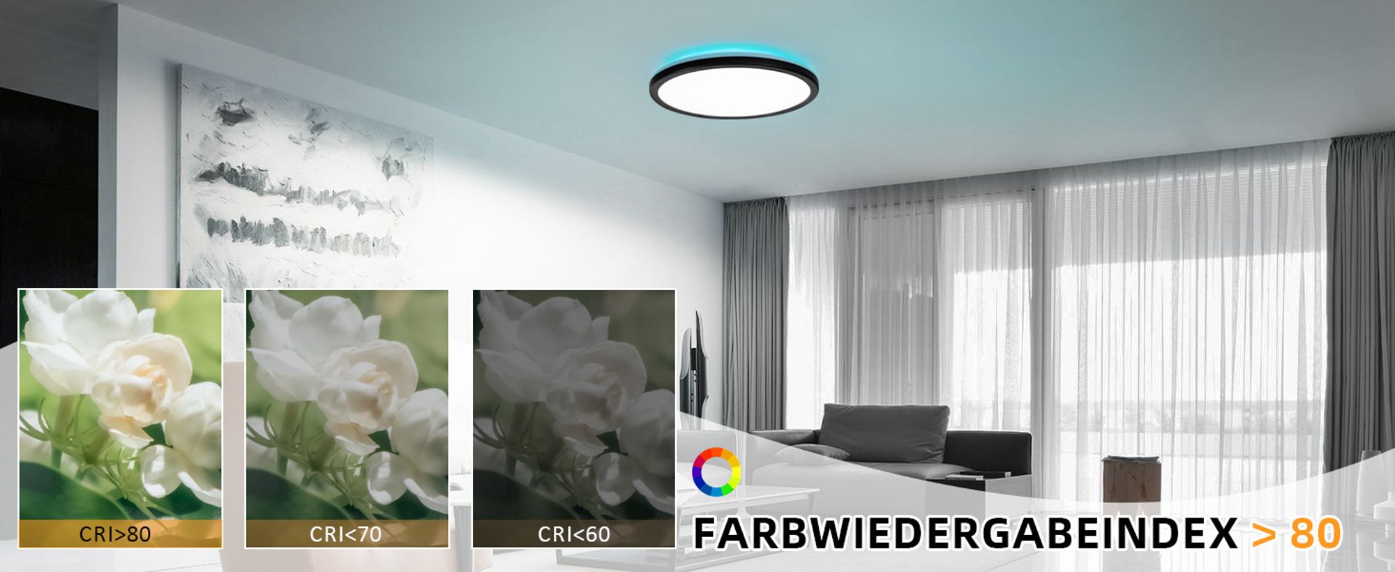 ZMH Deckenlampe LED Deckenleuchte Flach Schlafzimmerlampe 30CM Badezimmerlampe 23W Küchenlampe  Schlafzimmer Schwarz Deckenbeleuchtung Flurlampe Decke Badlampe 3000K-6500K für Küche Flur