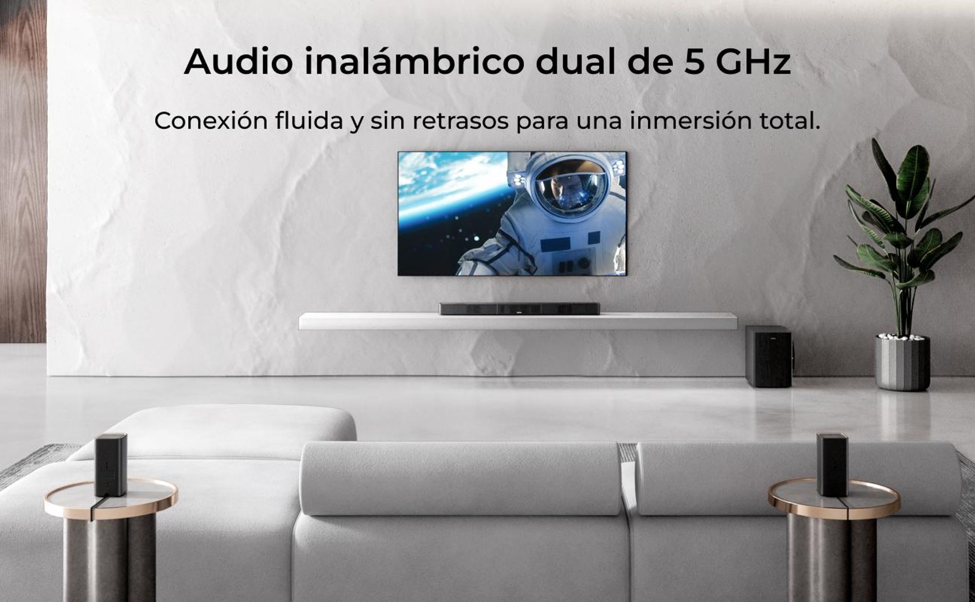 ULTIMEA Skywave Series 5.1.4: Barra de sonido profesional con Dolby Atmos, sistema de sonido envolvente 5.1.4 con subwoofer de 8" y 2 altavoces traseros inalámbricos