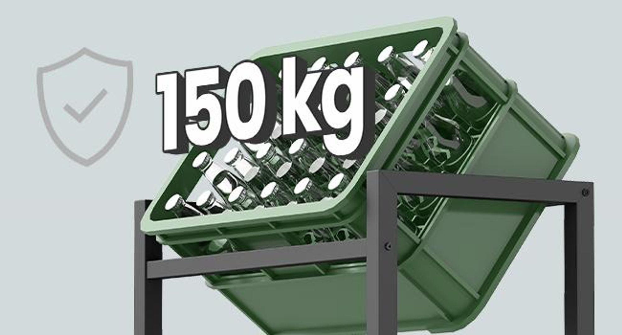 SONGMICS Getränkekistenregal, 3 Ebenen, für 3 Kisten, Aufbewahrungsregal, jede Ebene bis 150 kg belastbar, Stahl, Getränkeregal
