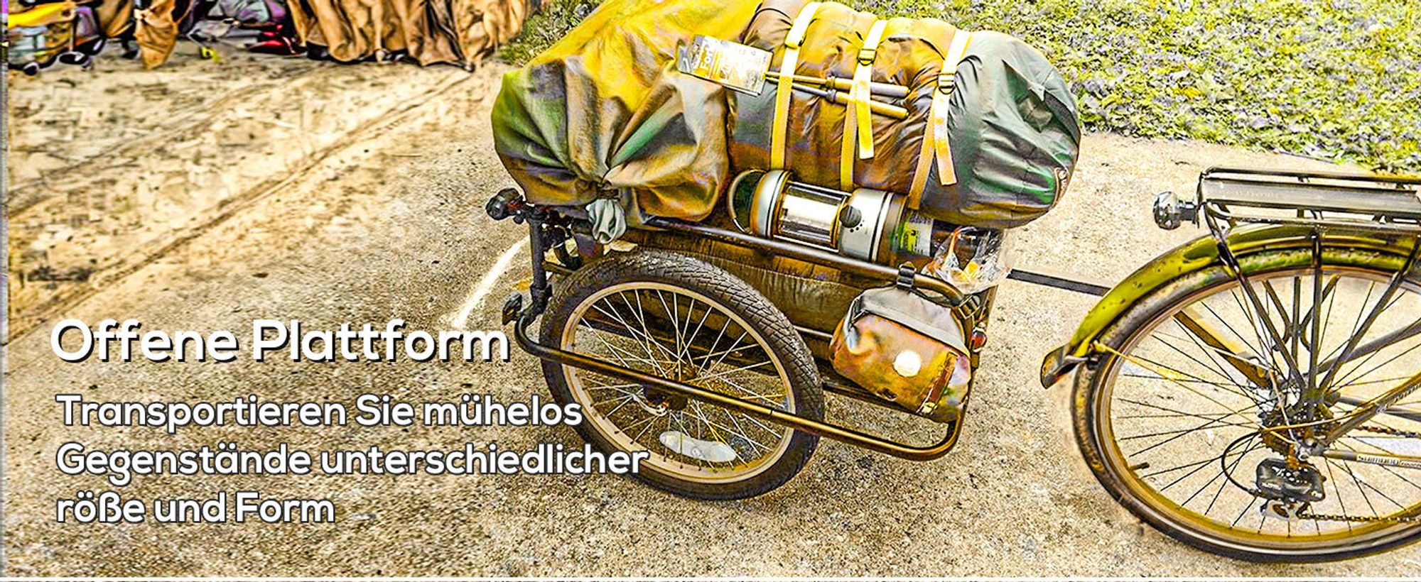 HOMCOM Fahrradanhänger Lastenanhänger für Fahrrad 40kg Belastbarkeit