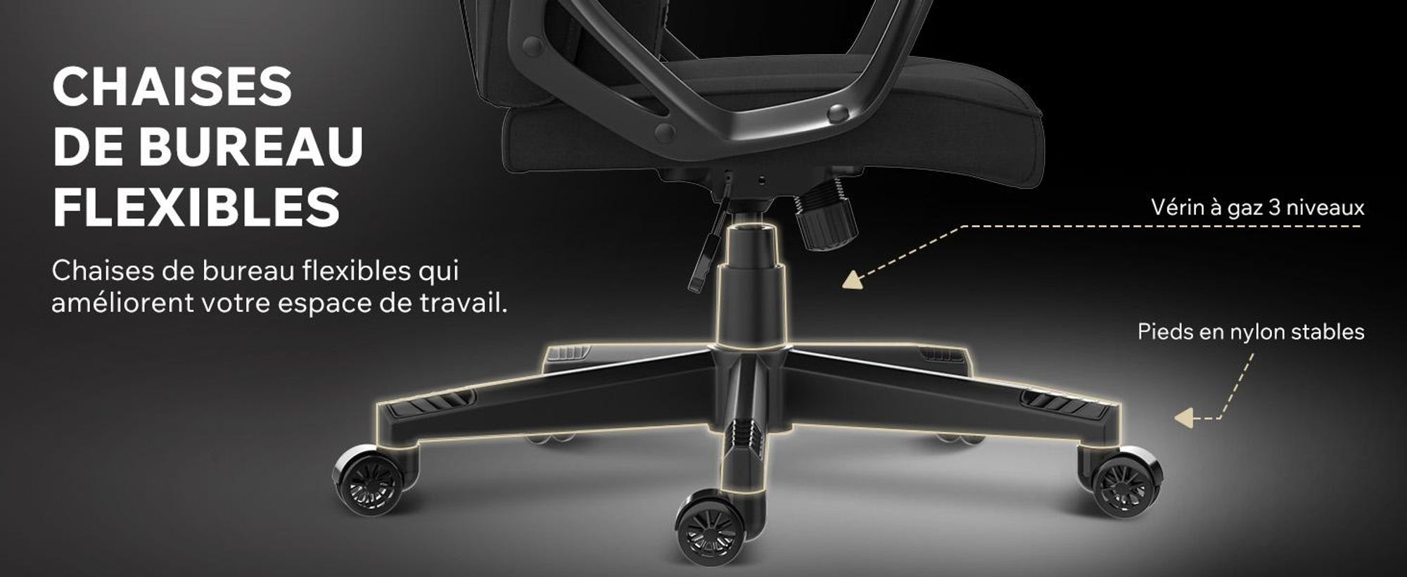 Chaise gaming SENSE7 Knight en tissu noir - Chaise de bureau ergonomique Chaise de bureau Chaise gaming pivotante Chaise pour joueur PC 120 kg