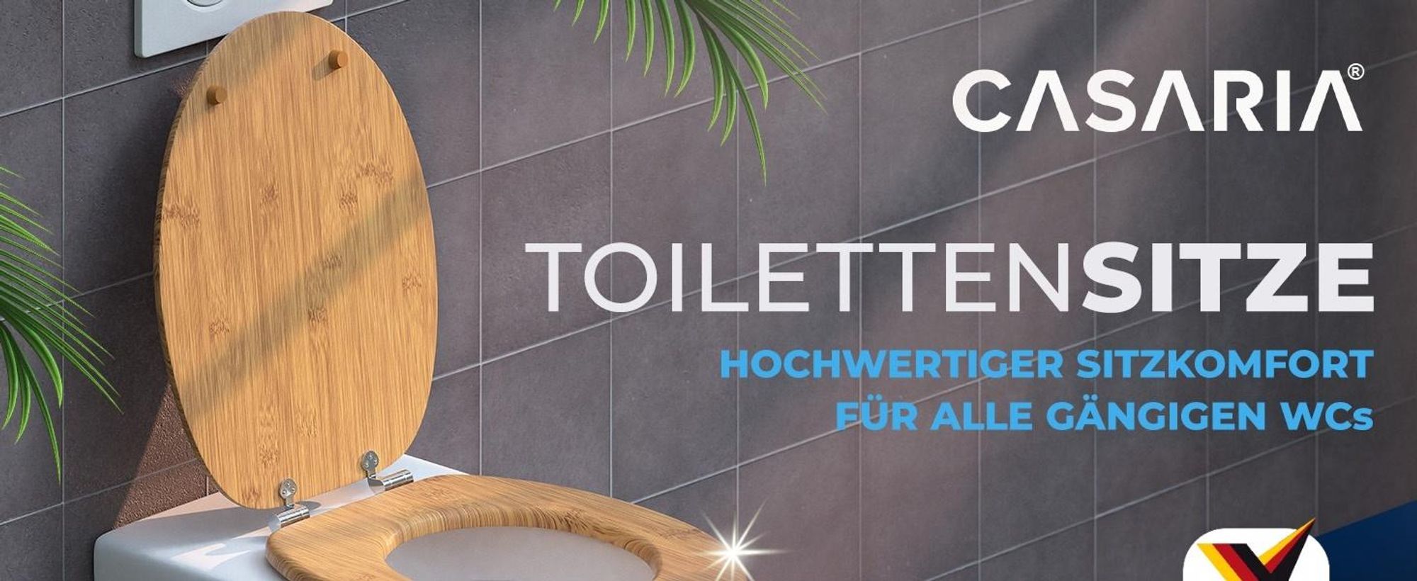 CASARIA Toilettendeckel mit Doppelter Absenkautomatik MDF