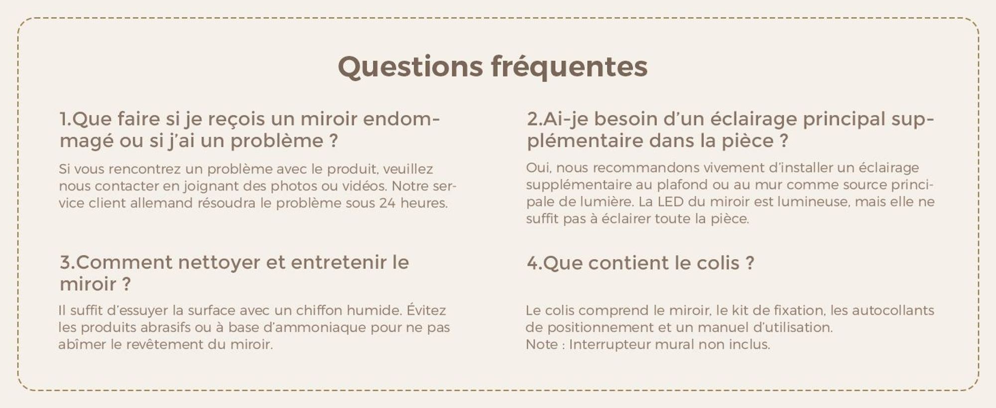Miroir de salle de bain avec éclairage, rond, 80 cm, miroir LED S'AFIELINA, intensité réglable, 3 couleurs de lumière, anti-buée,tactile, fonction de mémorisation, IP65, étanche pour la salle de bain