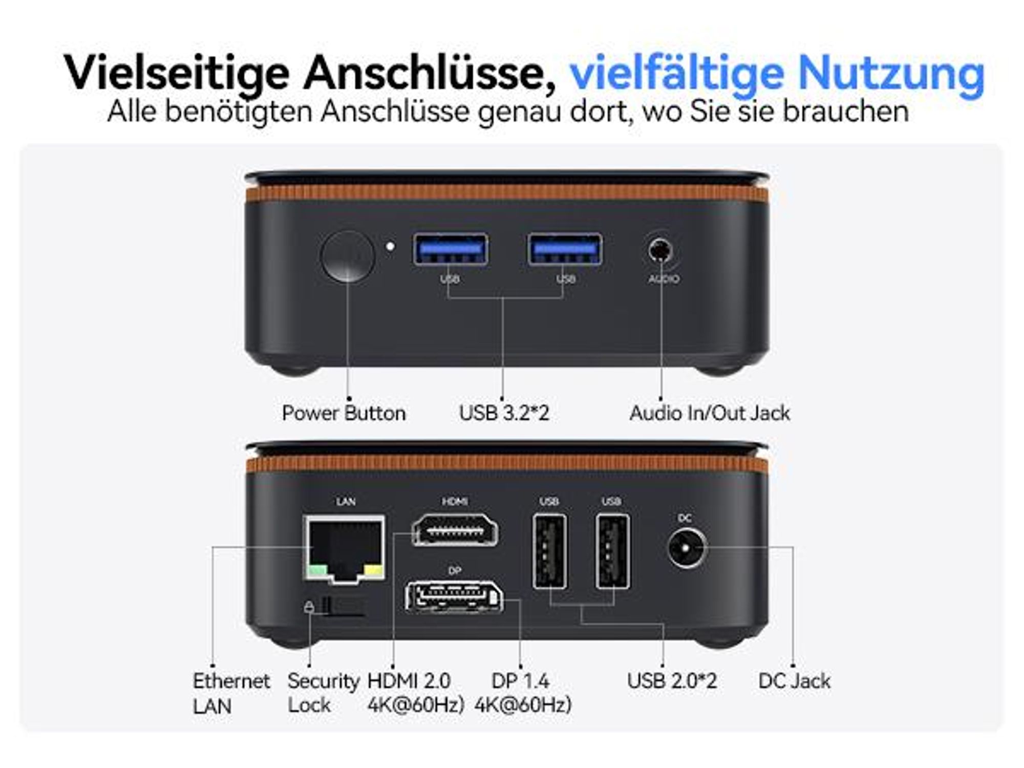 Blackview-Huidun H50 Mini-PC mit AMD Ryzen 3300U, Vega 6 Grafik, 16GB RAM, 512GB SSD, 4K-Ausgabe & ultrakompaktem 0,35L-Design
