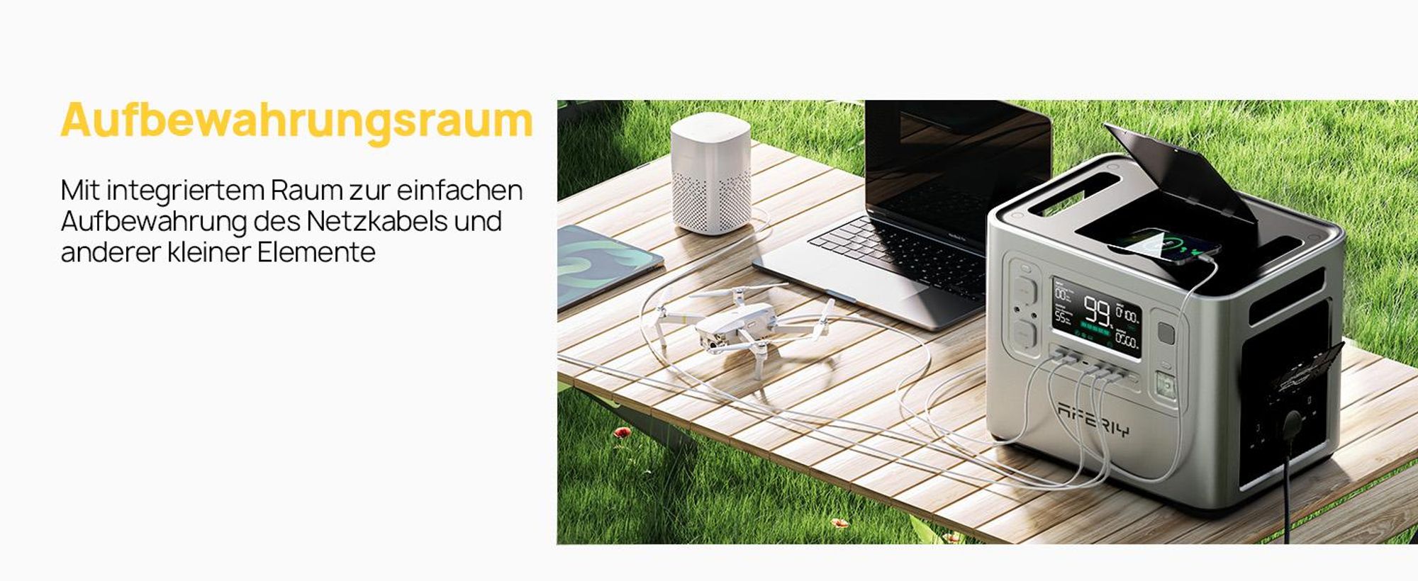 AFERIY P210 Powerstation 2400W 2048Wh LiFePO4 Solargenerator, 1,5 Std. Schnellladung, USV unter 10 ms, App-Steuerung