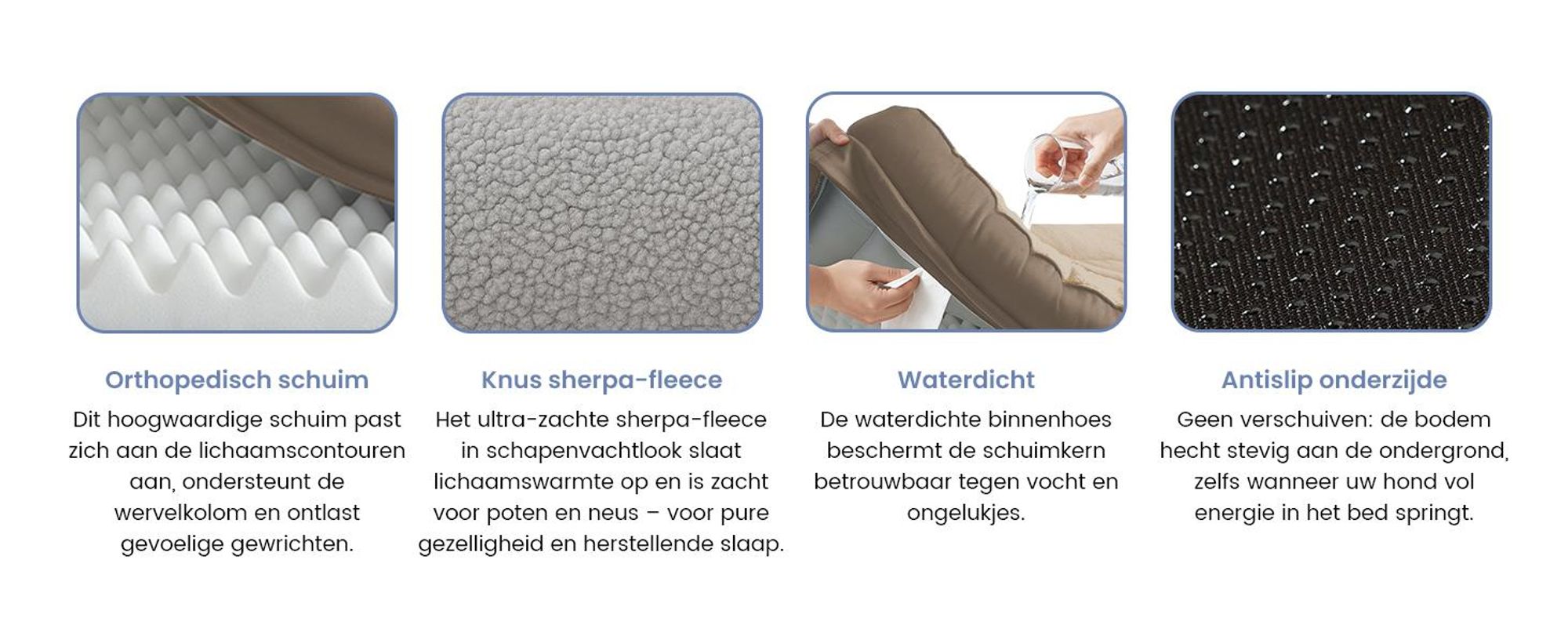 ELONEO Orthopedisch hondenbed, maat L - Grijs
